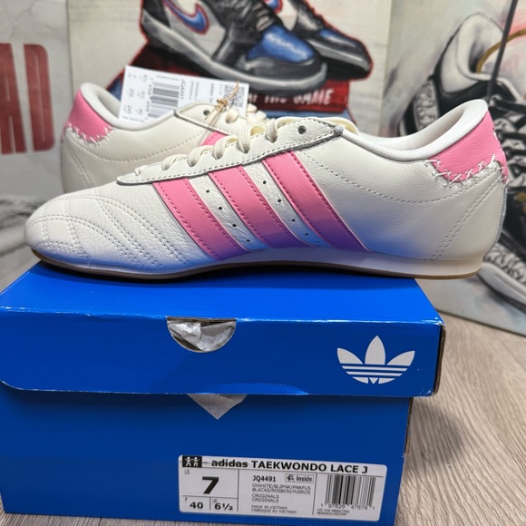 New adidas Taekwondo Lace Off White / Pink JQ4491 Size 6Y/7.5W, 7Y/8.5W Womens - Picture 9 of 12